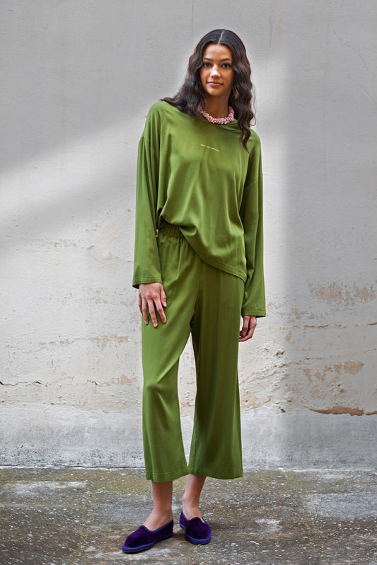 Aqua hoodie - leaf green