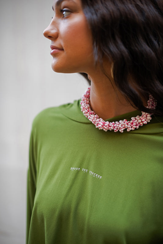 Aqua hoodie - leaf green