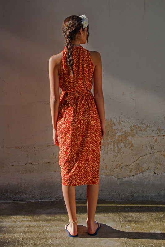 Baia dress - red bloom print