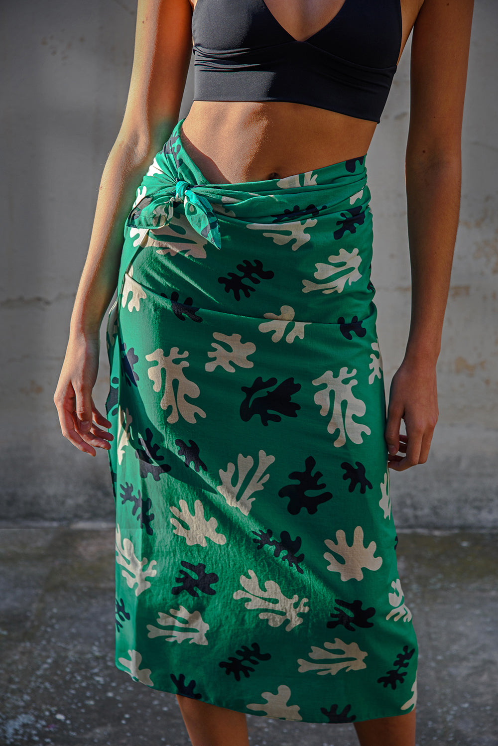 Pareo maxi - reef green print