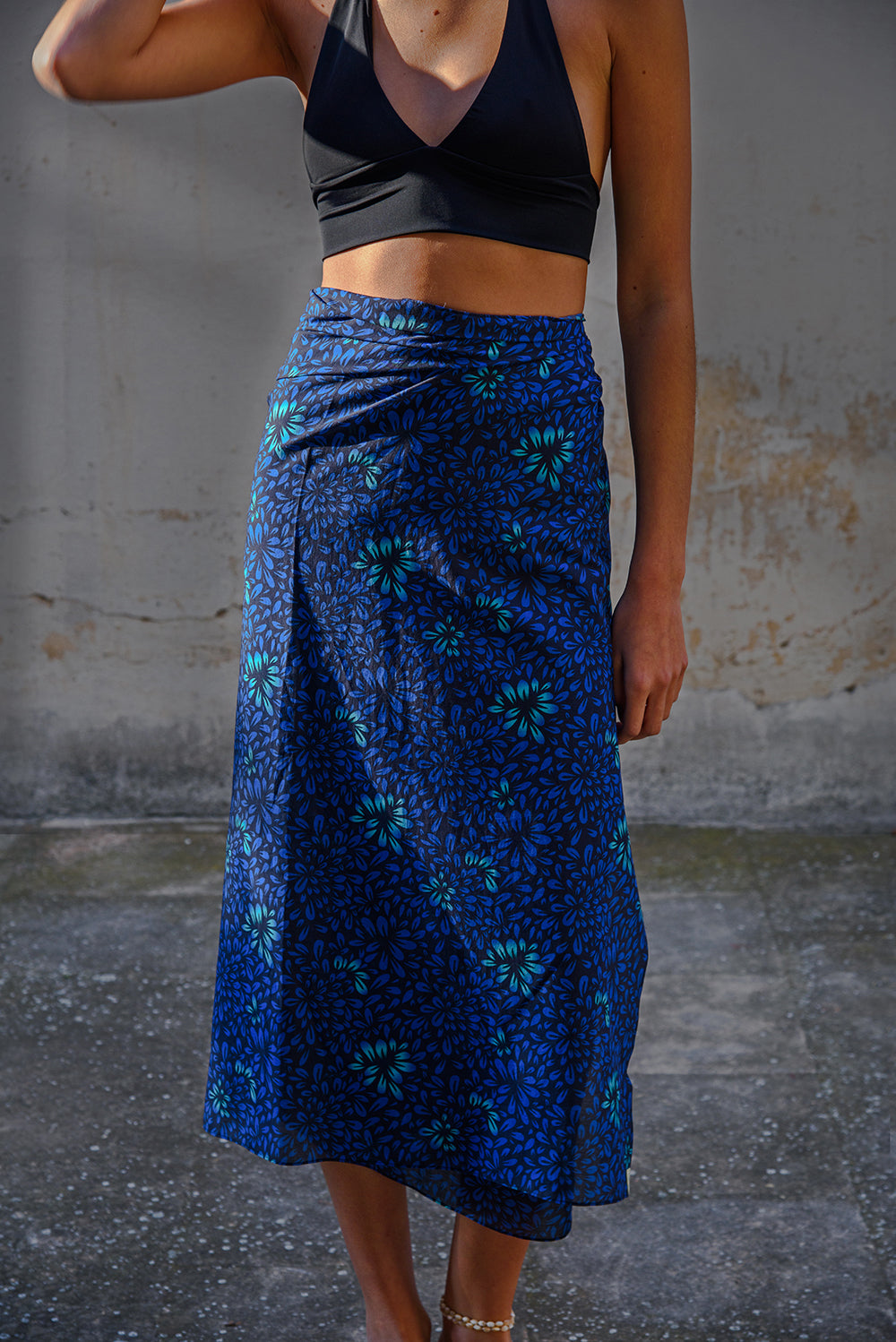 Pareo maxi - bloom blue print
