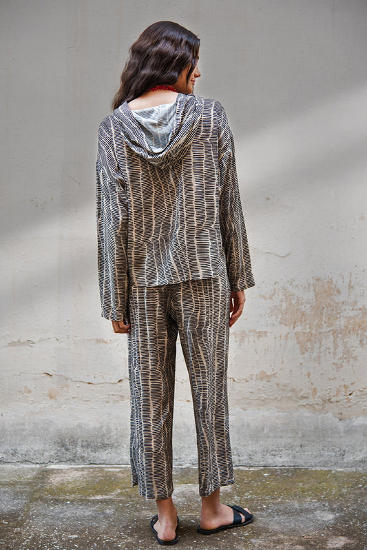 Aqua hoodie - dash print