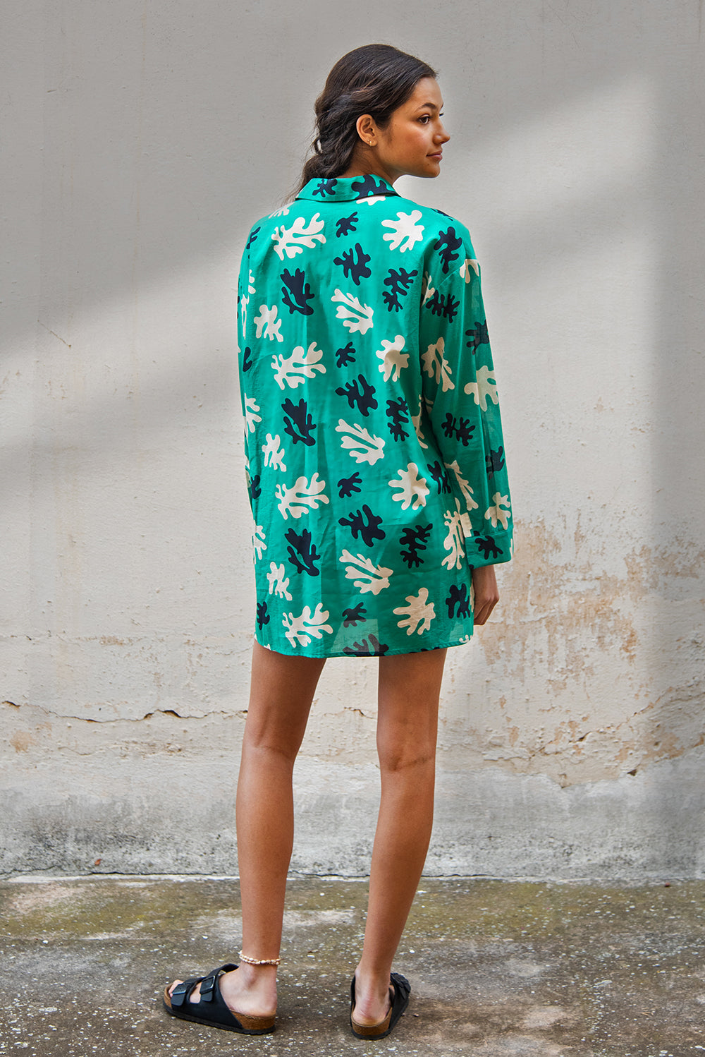 Bianca shirt - reef green print