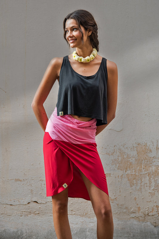 180x2 wrap pareo - red/bubble pink