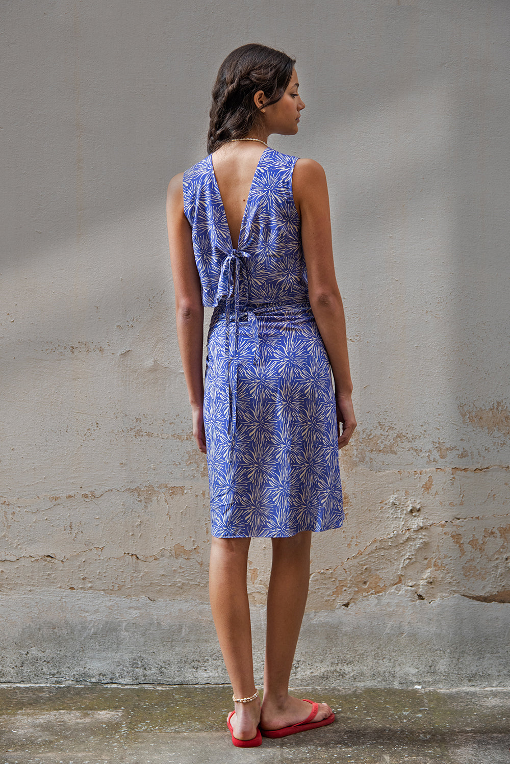 180 wrap pareo - fiori purple print