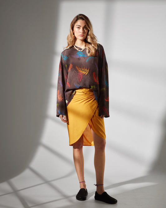 Aqua hoodie - tropical nights print