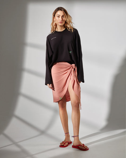 Aqua hoodie - Black palm