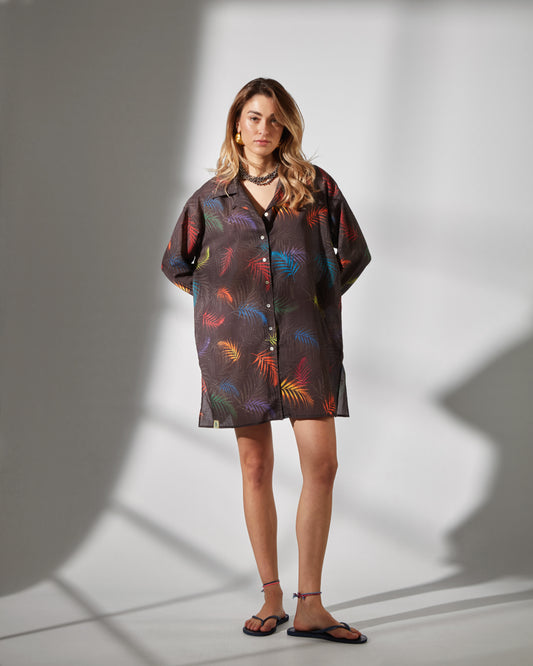 Bianca shirt - tropical nights print