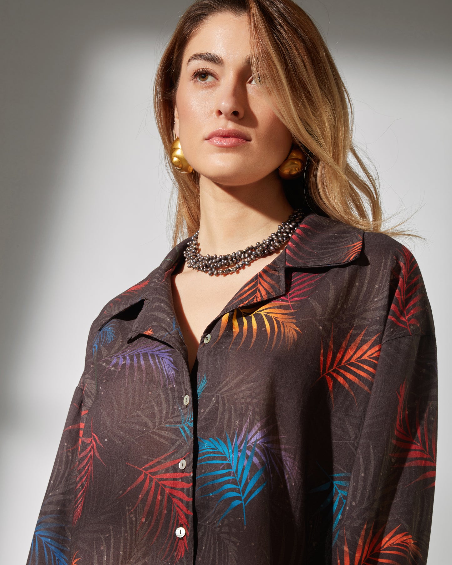 Bianca shirt - tropical nights print