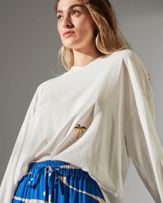 Aqua hoodie - Off white palm