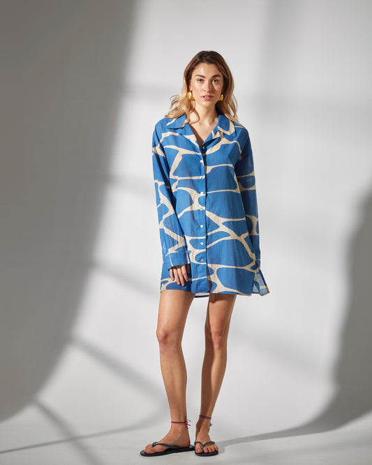 Bianca shirt - waves print