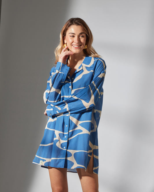 Bianca shirt - waves print