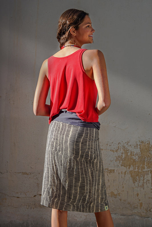 Buzz wrap - dash print/ dark grey