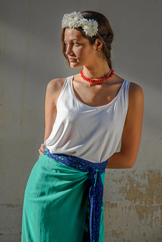 Babe wrap - green/ bloom blue