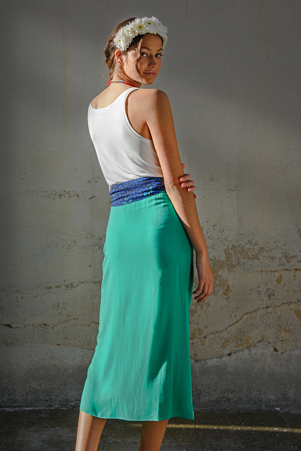 Babe wrap - green/ bloom blue