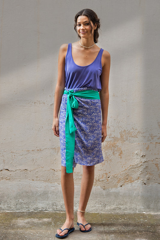 Buzz wrap - Fiori purple print/ green