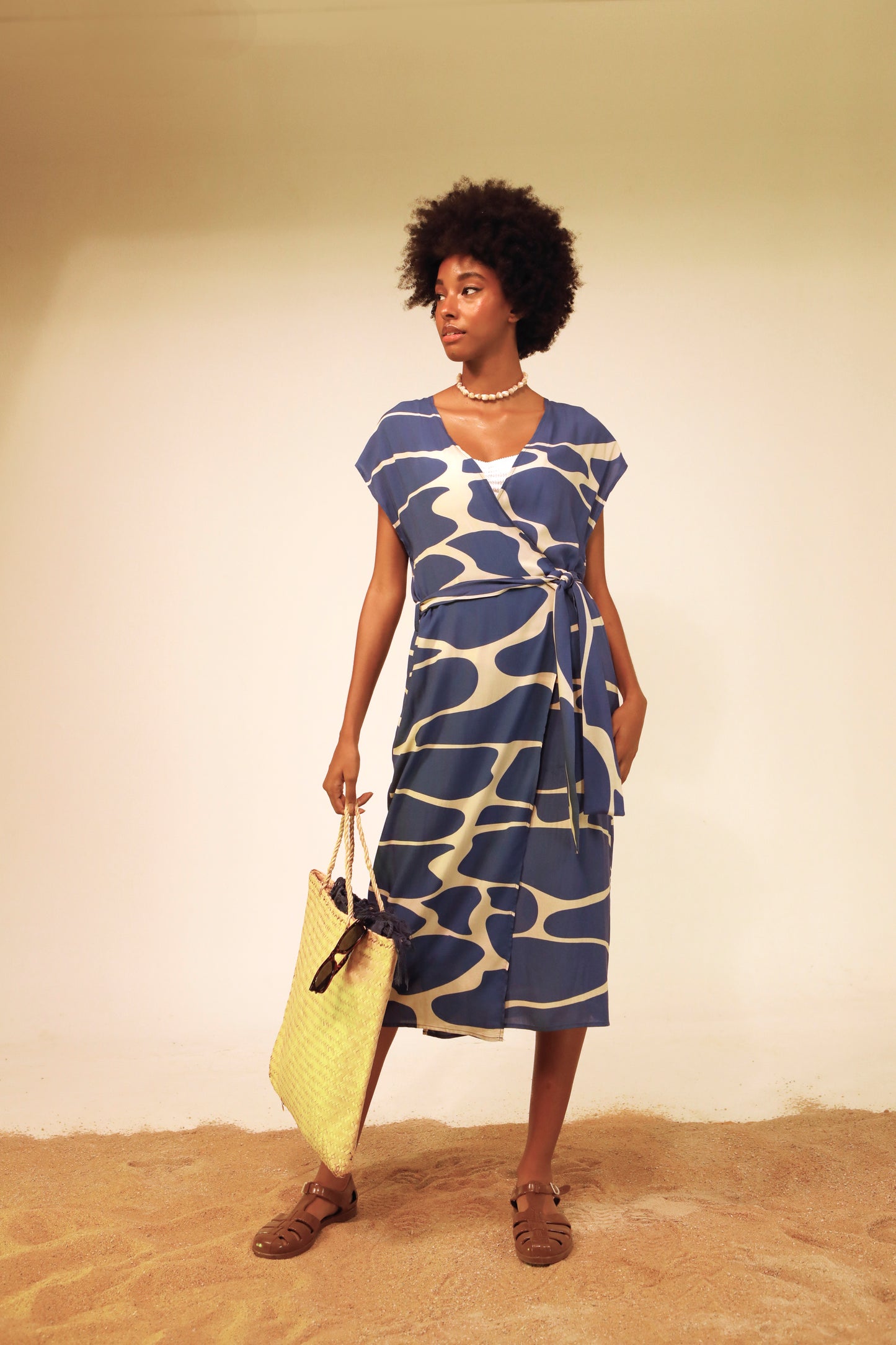 Ava dress - waves print