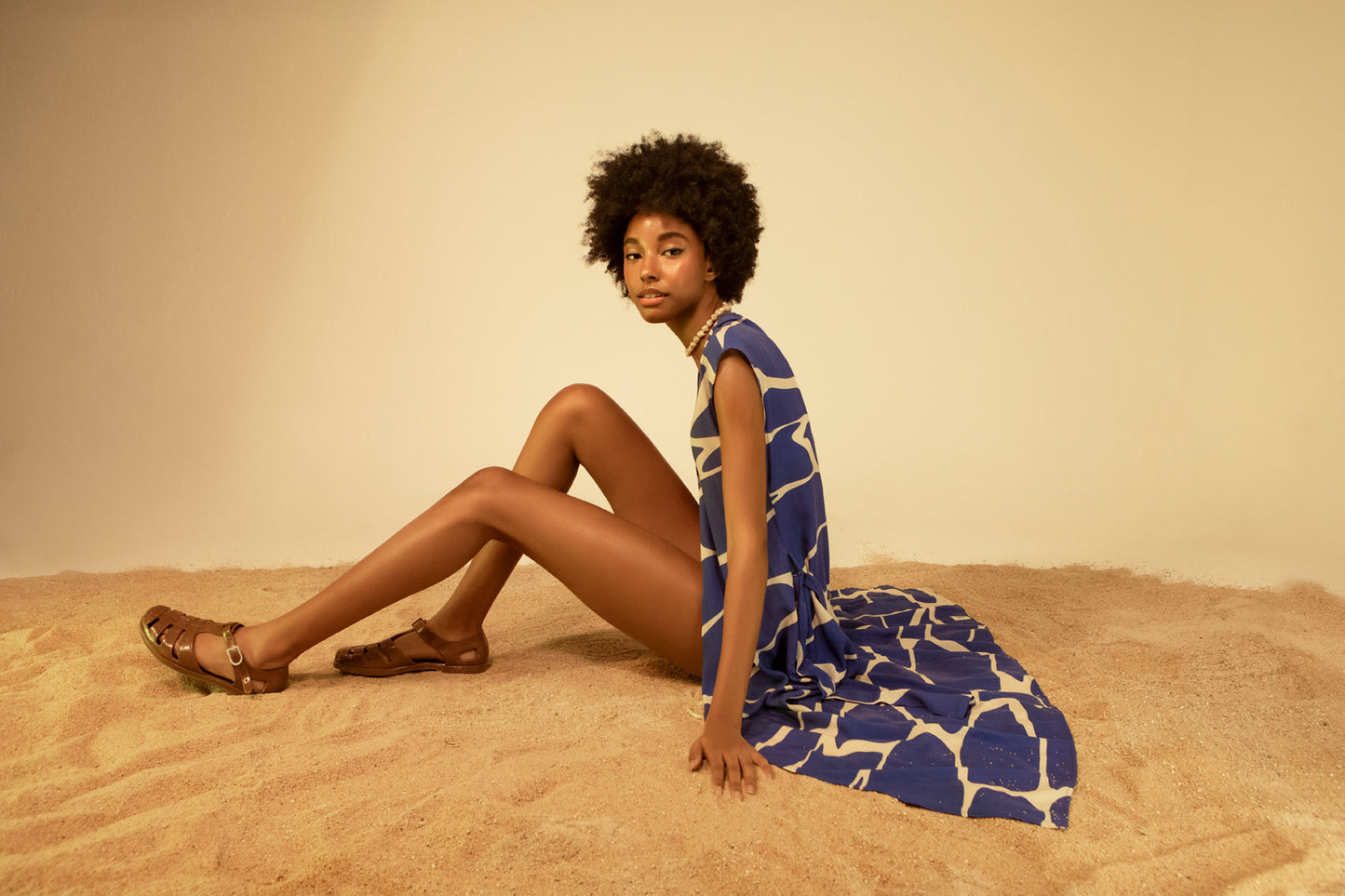 Ava dress - waves print