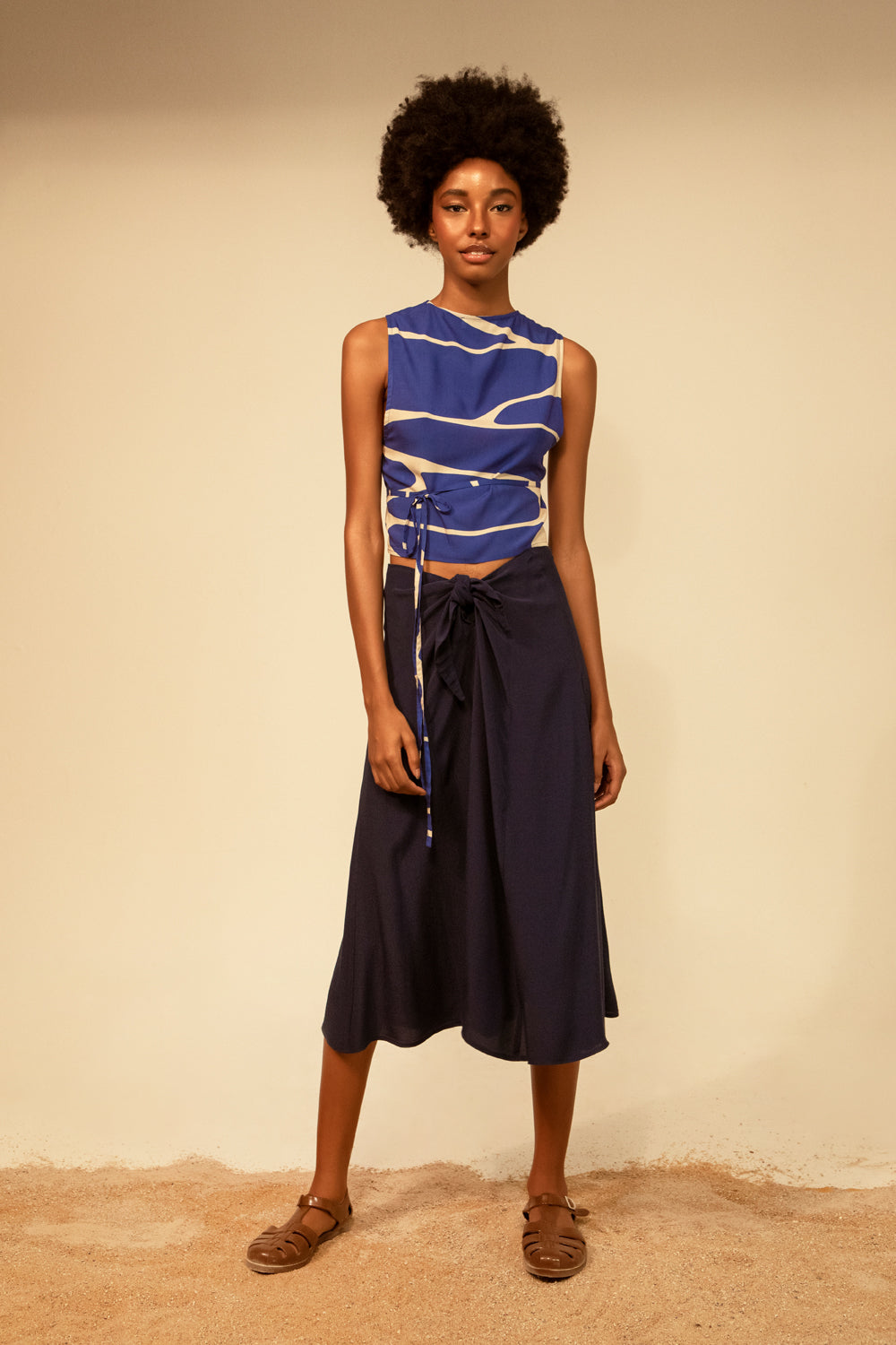 Gigi top - waves print