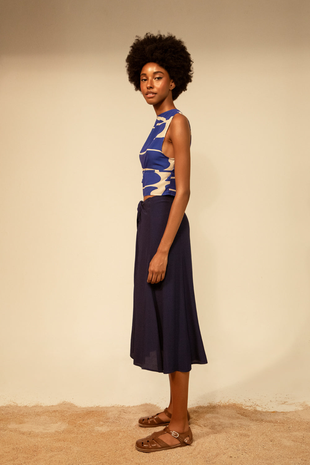 Gigi top - waves print