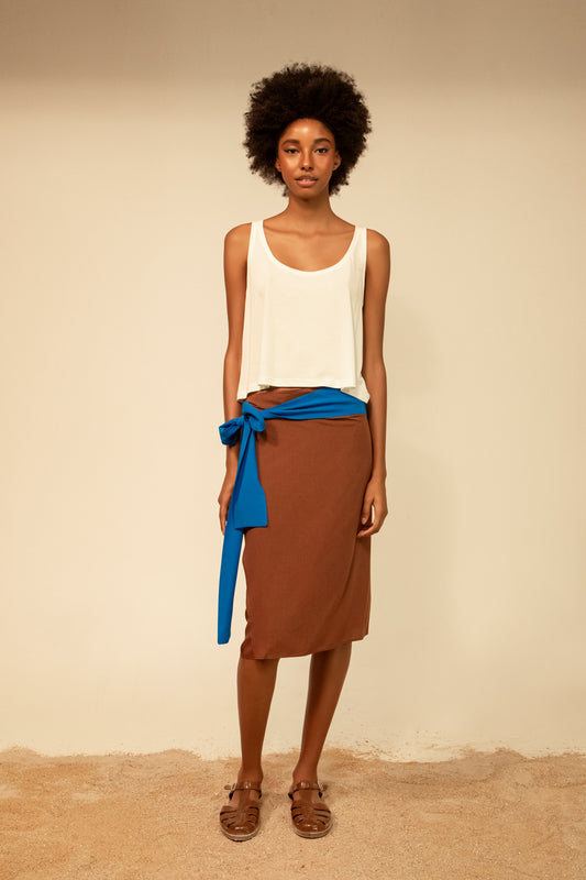 Buzz wrap - chocolate/ ocean blue