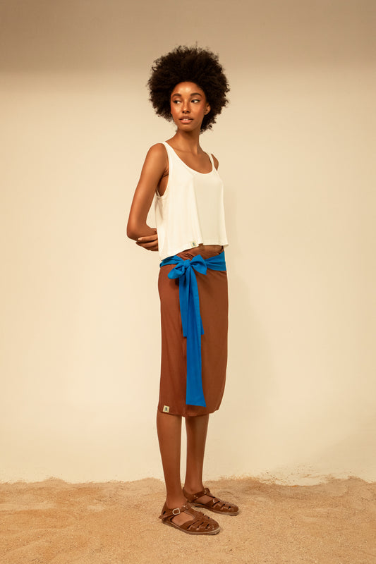 Buzz wrap - chocolate/ ocean blue