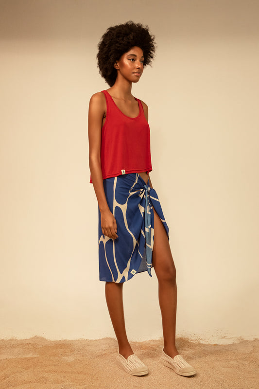 180 wrap pareo - waves print