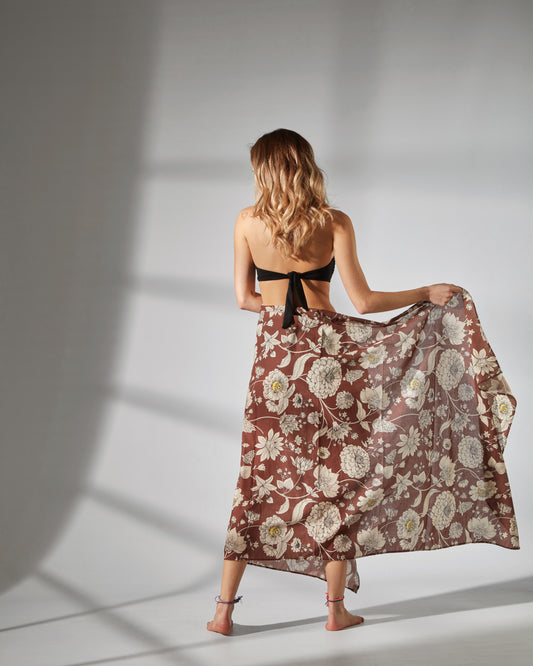 Pareo maxi - flowers print