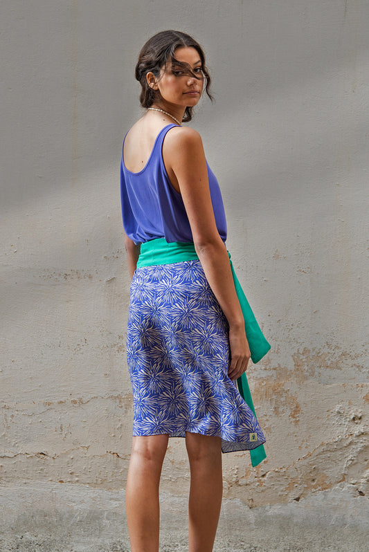 Buzz wrap - Fiori purple print/ green