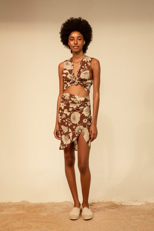 180 wrap pareo - flowers print