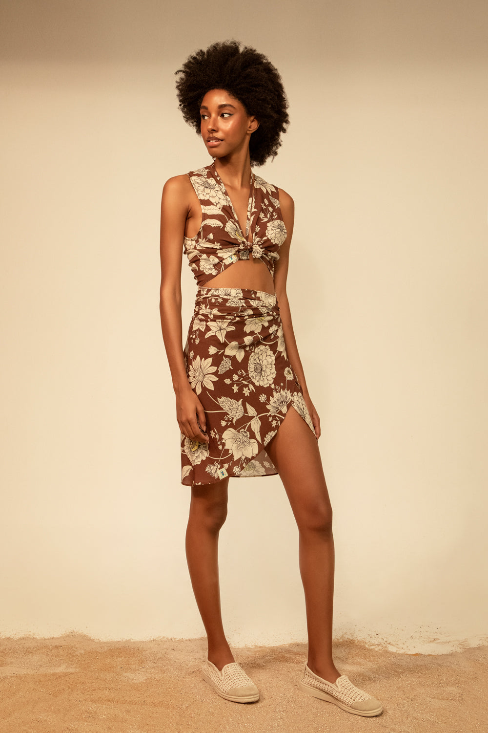 180 wrap pareo - flowers print