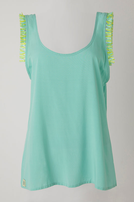 HAWAIIAN TOP - TURQUOISE